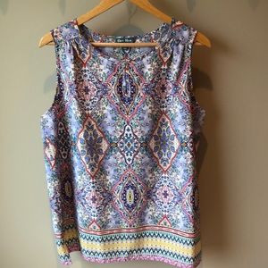 Colorful sleeveless blouse, large.